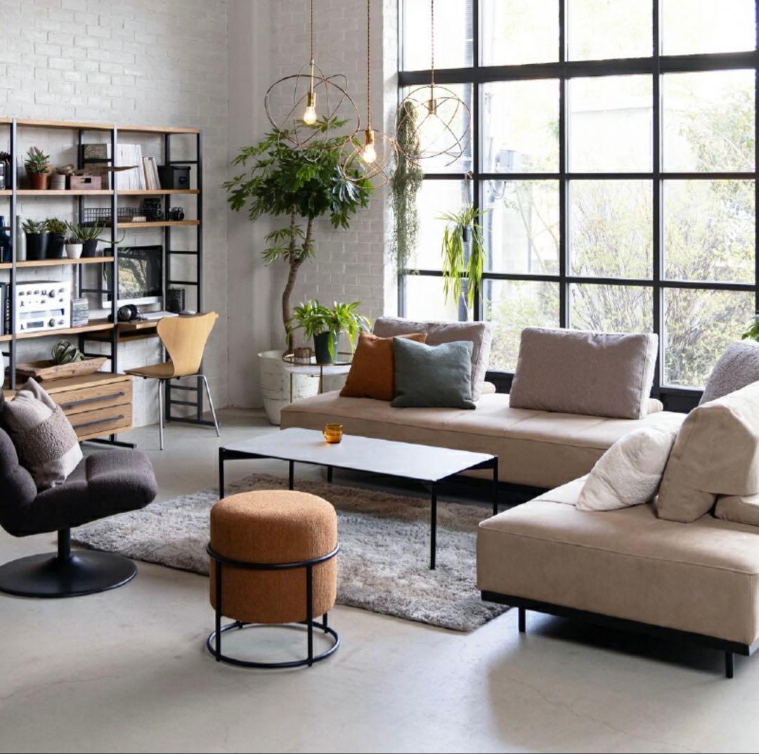 CAPPS 円形ファブリックオットマン・スツール グレー 幅45cm - メルカリ