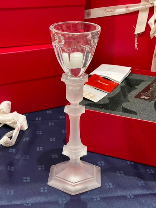 ウッチィ様専用) フロストホワイト バカラ キャンドルスタンド アワ