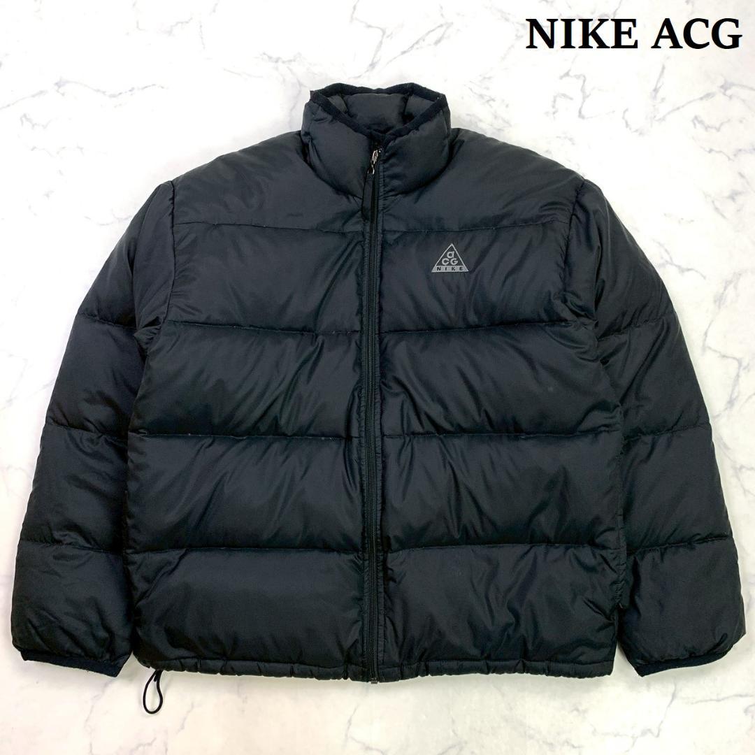 90s NIKE ACG ナイキ 刺繍ロゴ 肉厚 ダウンジャケット 黒 D629 - メルカリ