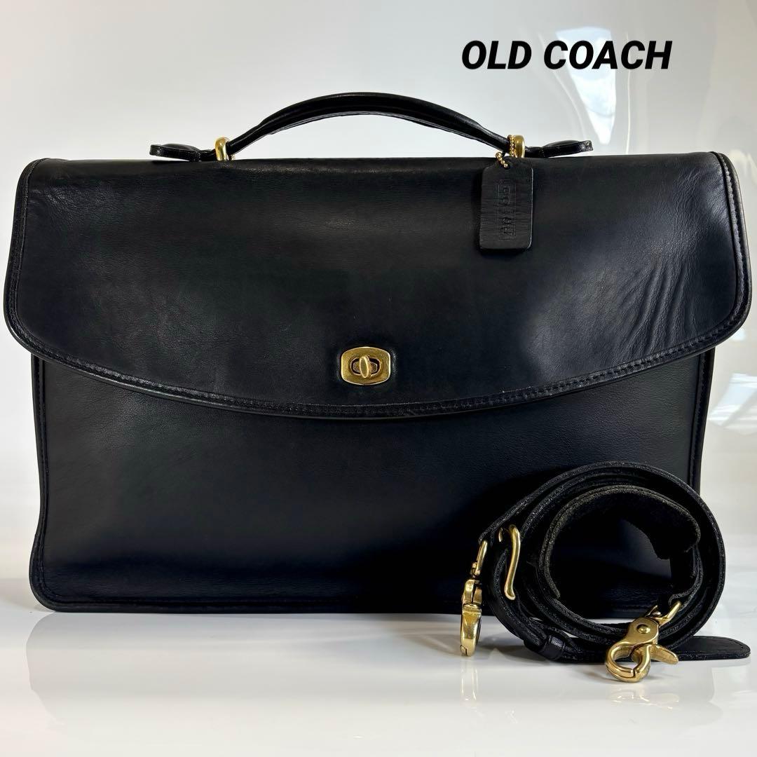 美品 COACH コーチ オールドコーチ レザー 2WAY ビジネスバッグ オールドコーチ ☆ レザー 2WAY ビジネスバッグ PCケース ブラック
