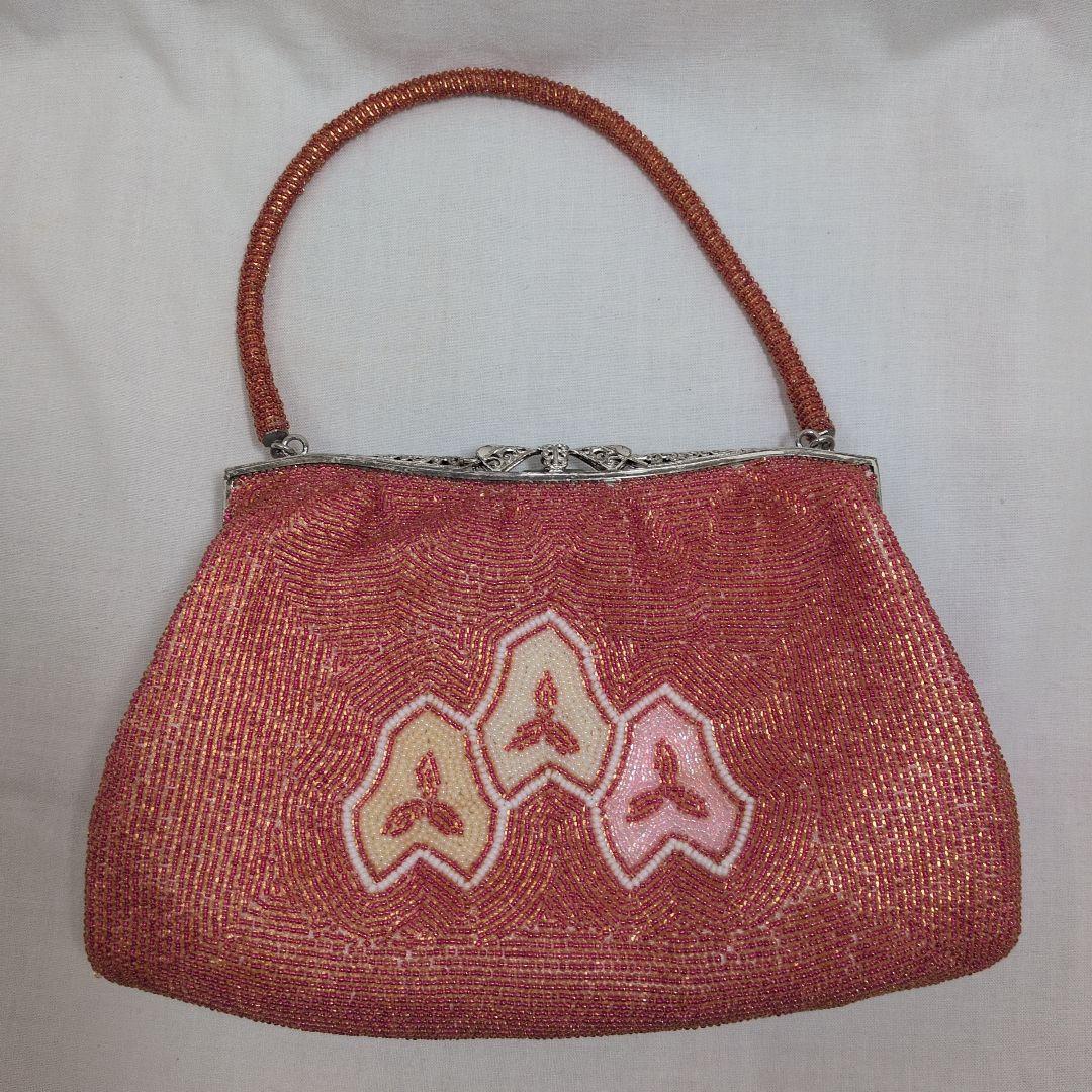 昭和レトロ】和装用ビーズバッグ がま口 - メルカリ