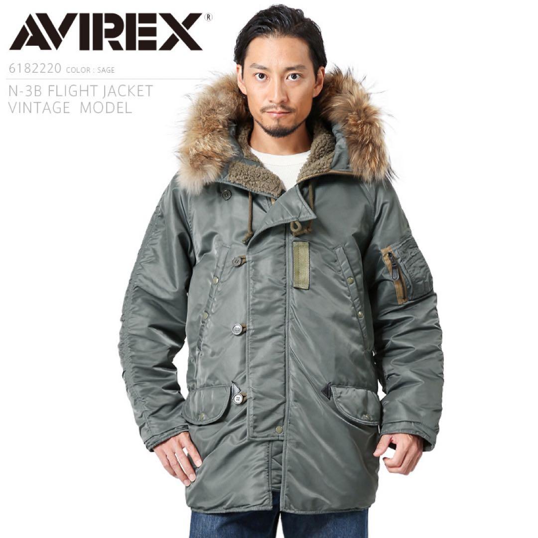 【美品・お値下げしました】AVIREX TYPE N-3B L カーキ AVIREX（アヴィレックス） アビレックス N-3B フライトジャケット