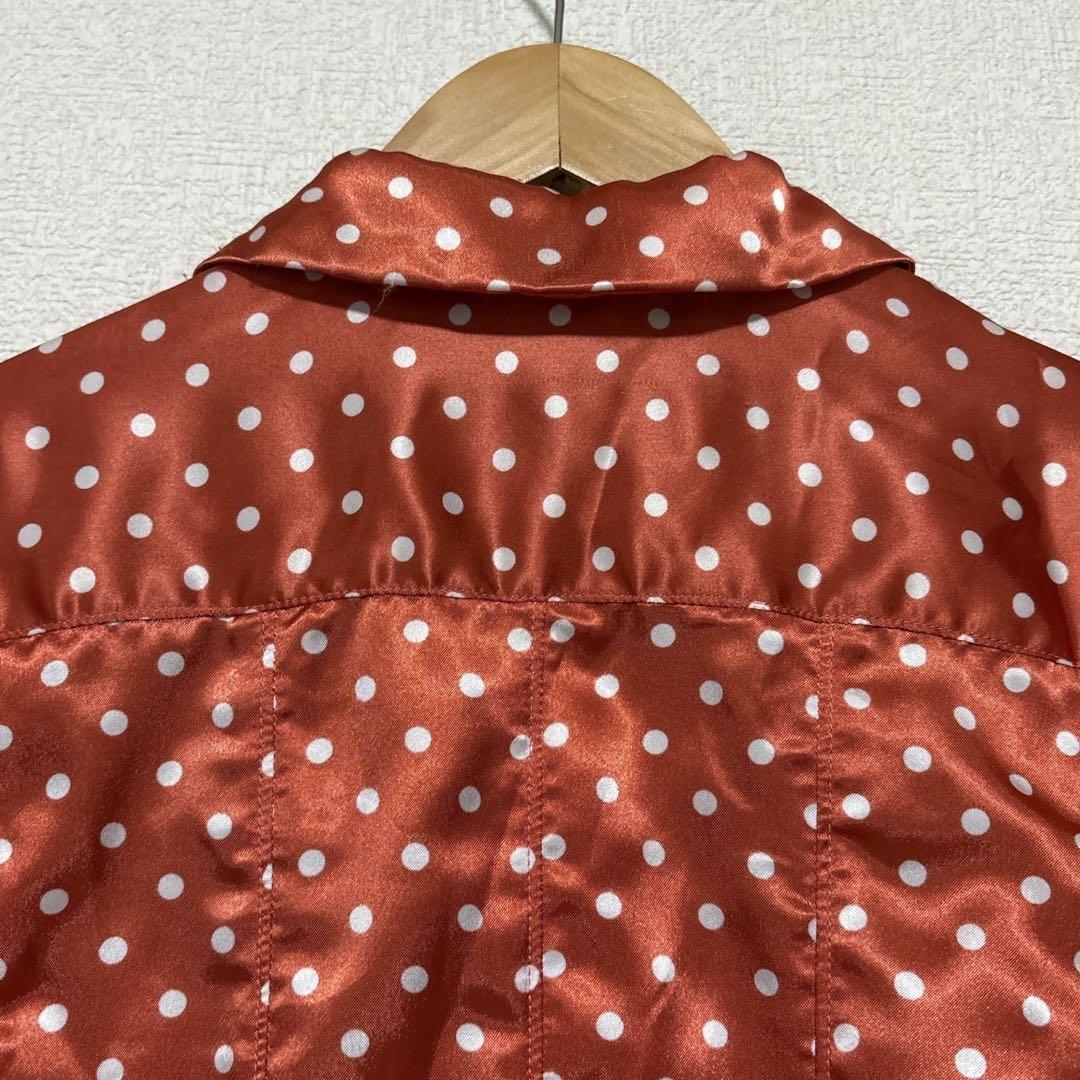 コムデギャルソン ドット柄 長袖シャツ 丸襟 オレンジ - メルカリ