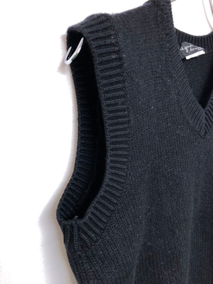 agnès b. HOMME フランス製 古着 Vネック ニットベスト - メルカリ