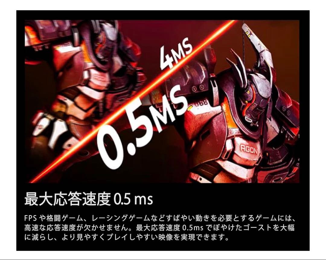 aocゲーミングモニター 23.8インチ /FHD /180Hz /0.5ms