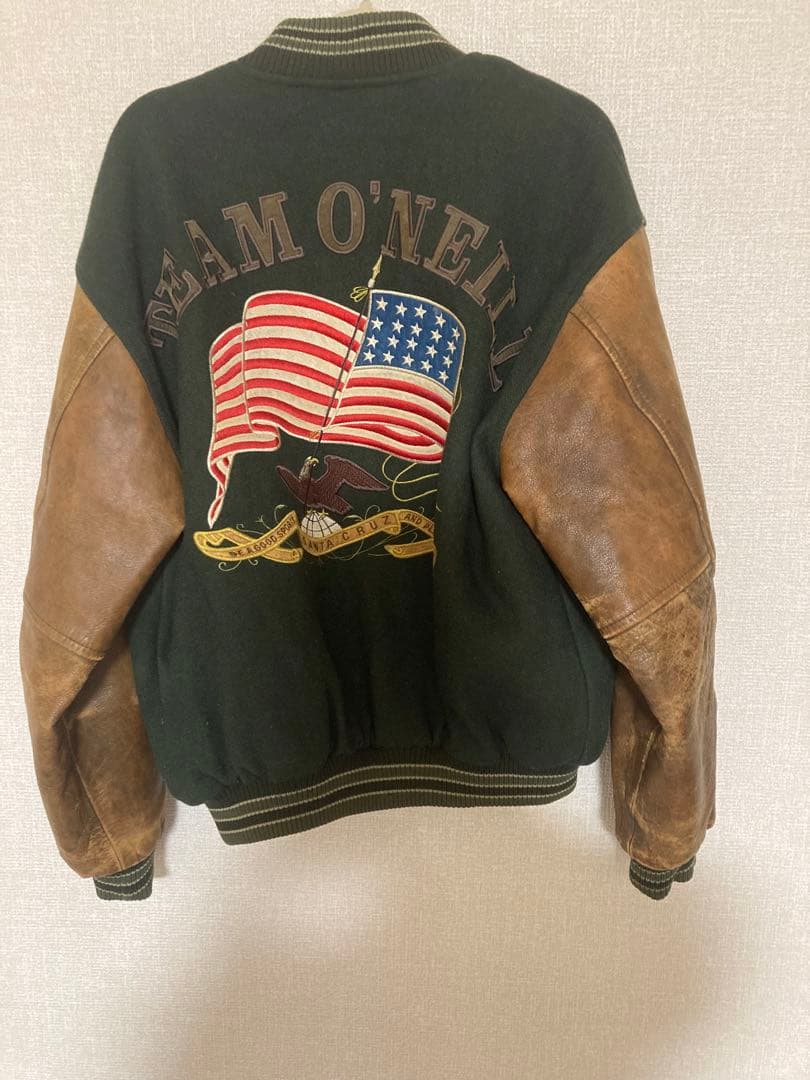 激レア 90s O'NEILL オニール スタジャン 中綿 袖牛皮 刺繍 鷲 - メルカリ