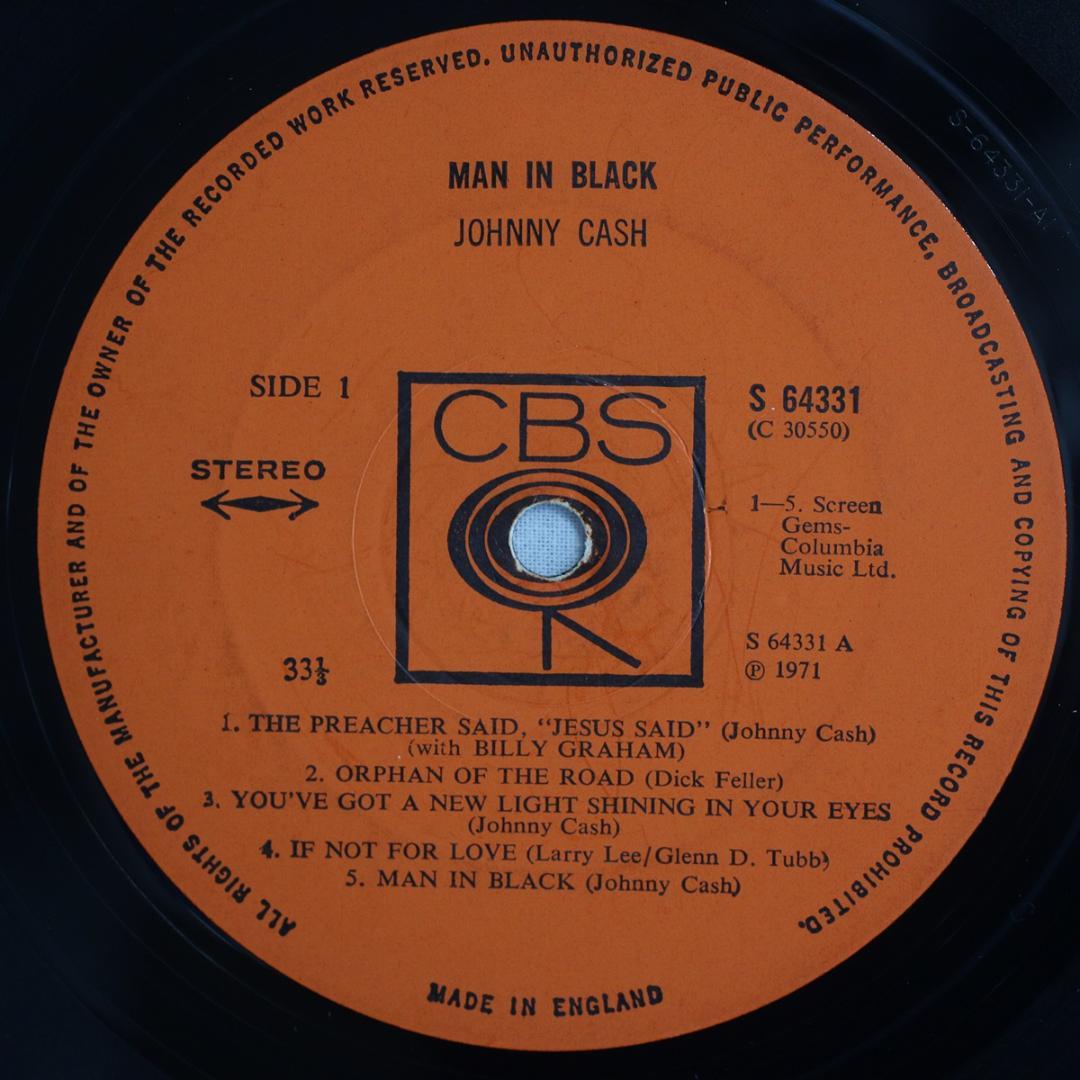 英LP Johnny Cash Man In Black UKオリジナル盤1st