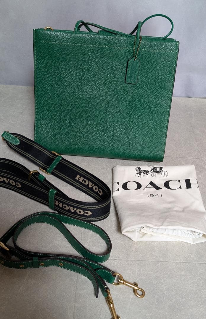 COACH グリーン レザー バッグ ストラップ付き 楽天市場】コーチ coach レザー（カラーグリーン）（男女兼用バッグ