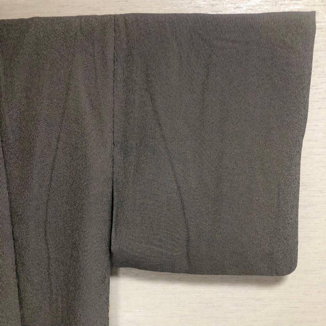 【未使用　トールサイズ】東レ　江戸　万筋　アンサンブル　裄丈70.5 身丈170