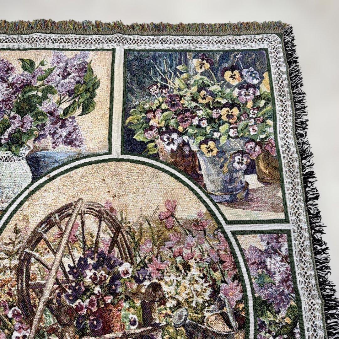 花 花壇 マルチカバー ソファカバー ヴィンテージラグ 175x114 - メルカリ