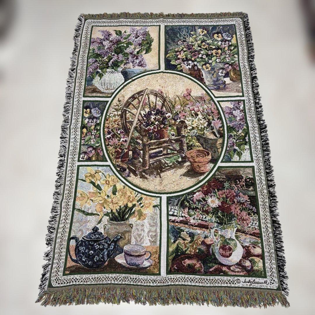 花 花壇 マルチカバー ソファカバー ヴィンテージラグ 175x114 - メルカリ