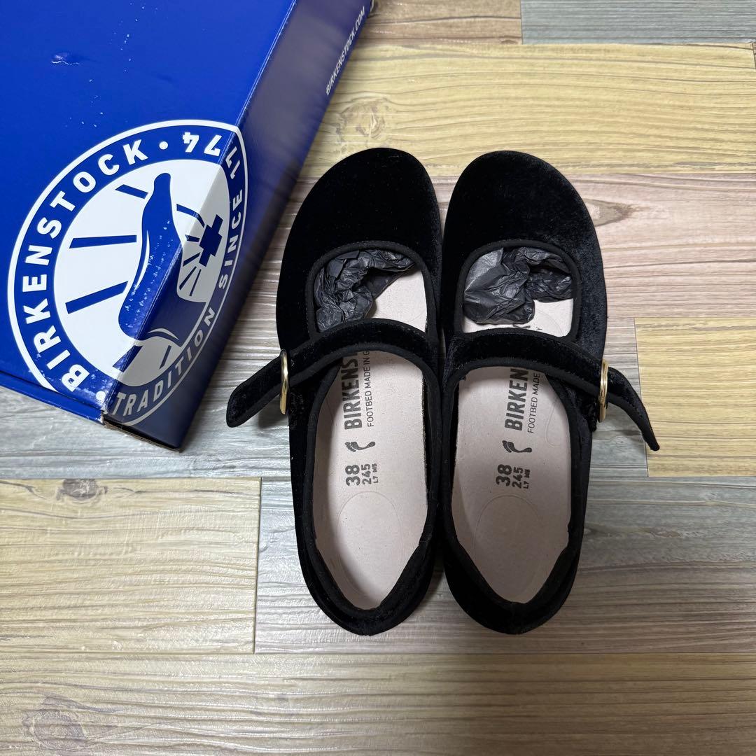 完売品新品 ビルケンシュトック サンタクラリタ ベルベット黒24.5cm(38