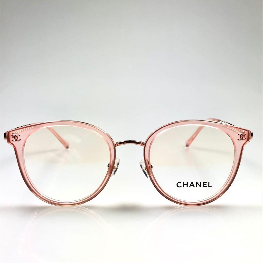 CHANEL 眼鏡用フレーム 新作 チェーンタイプココマーク付 クリスタル