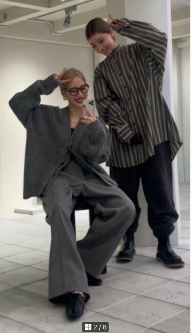 todayful ストライプオーバーシャツ