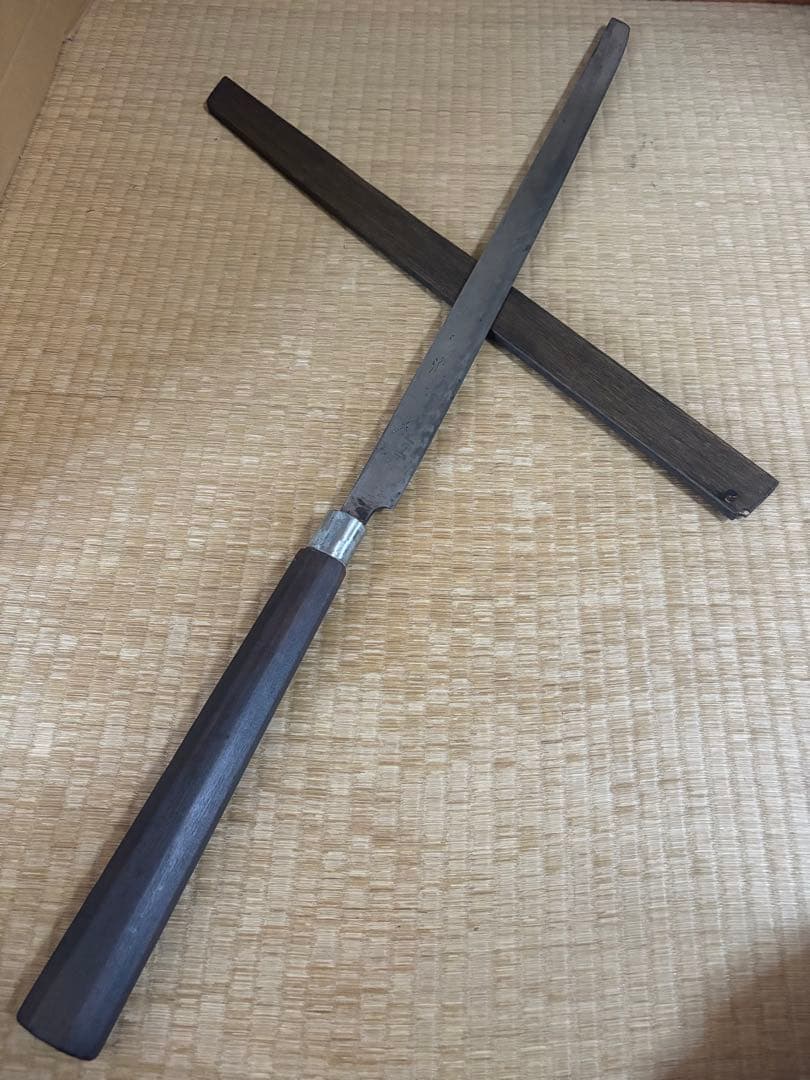 鮪包丁　銘不明　刃渡り約60㎝ 全長約96㎝ Yahoo!オークション -「マグロ 包丁」の落札相場・落札価格