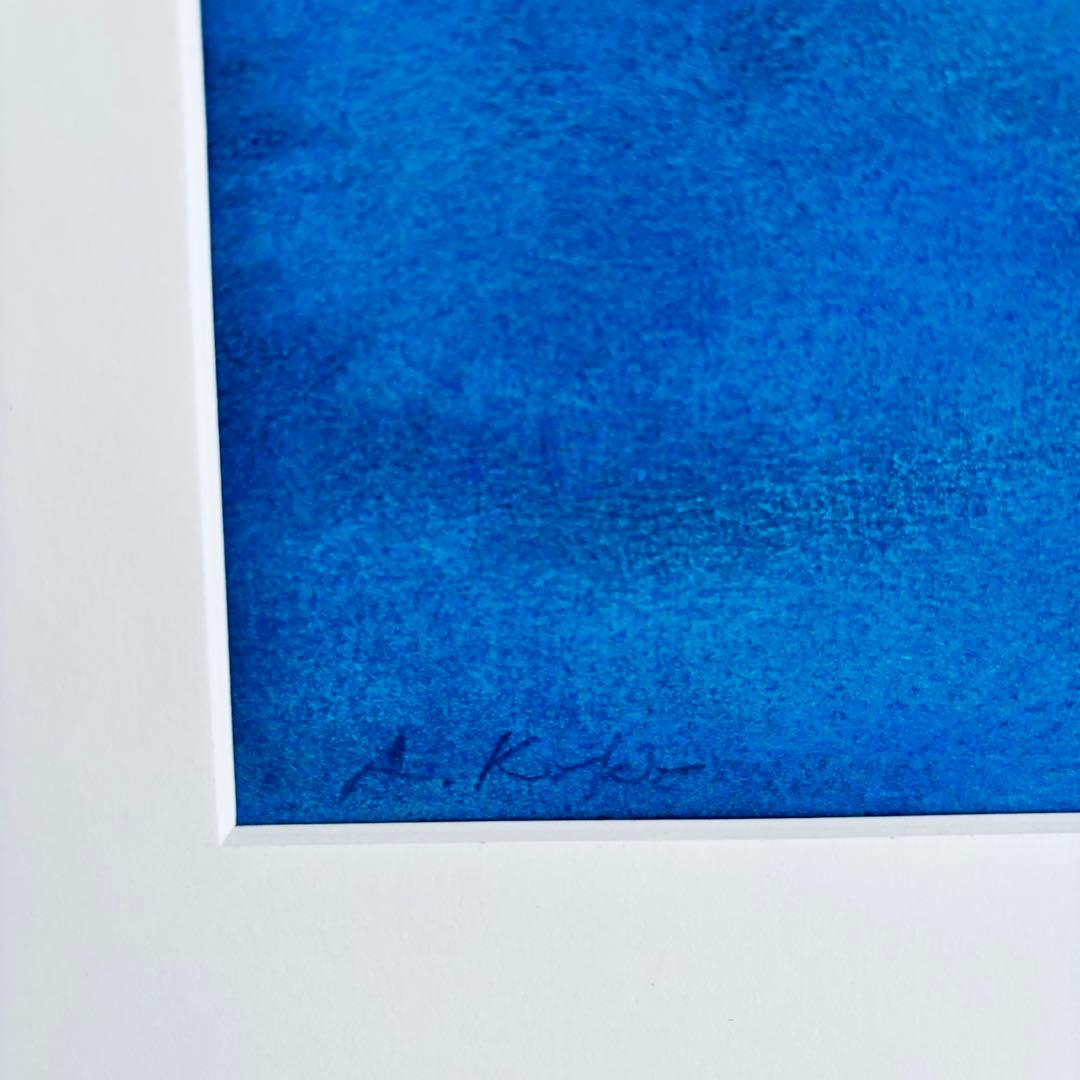 荒井虹子「帰ってみる夜」尹東柱 詩 額装 現代美術 作品42×37.5cm