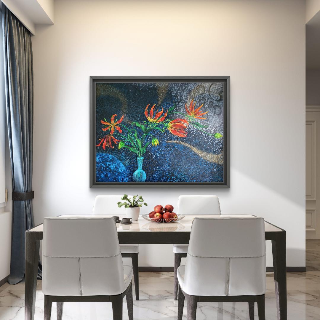 グロリオサ・リリー / モダン画 キャンバス 91×117㎝ F50 原画限り