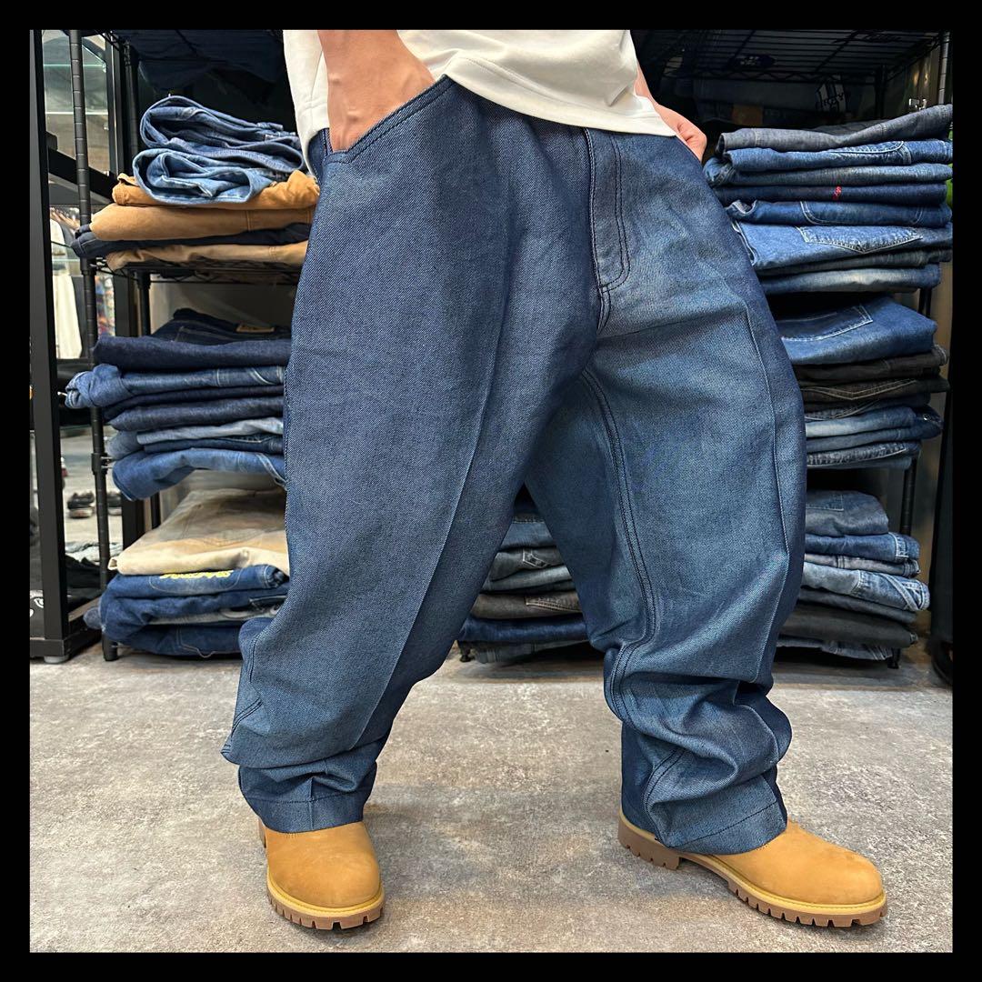 KARL KANI カールカナイ 極太バギー 光沢 ヒップホップ デニムパンツ