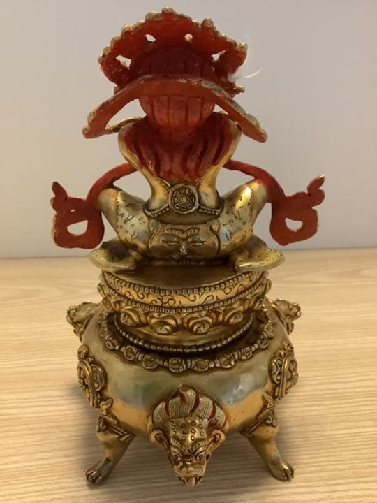 格安《 SALE 新品 》 香炉　バイラヴァ　憤怒神　守護神　金メッキ　鍍金