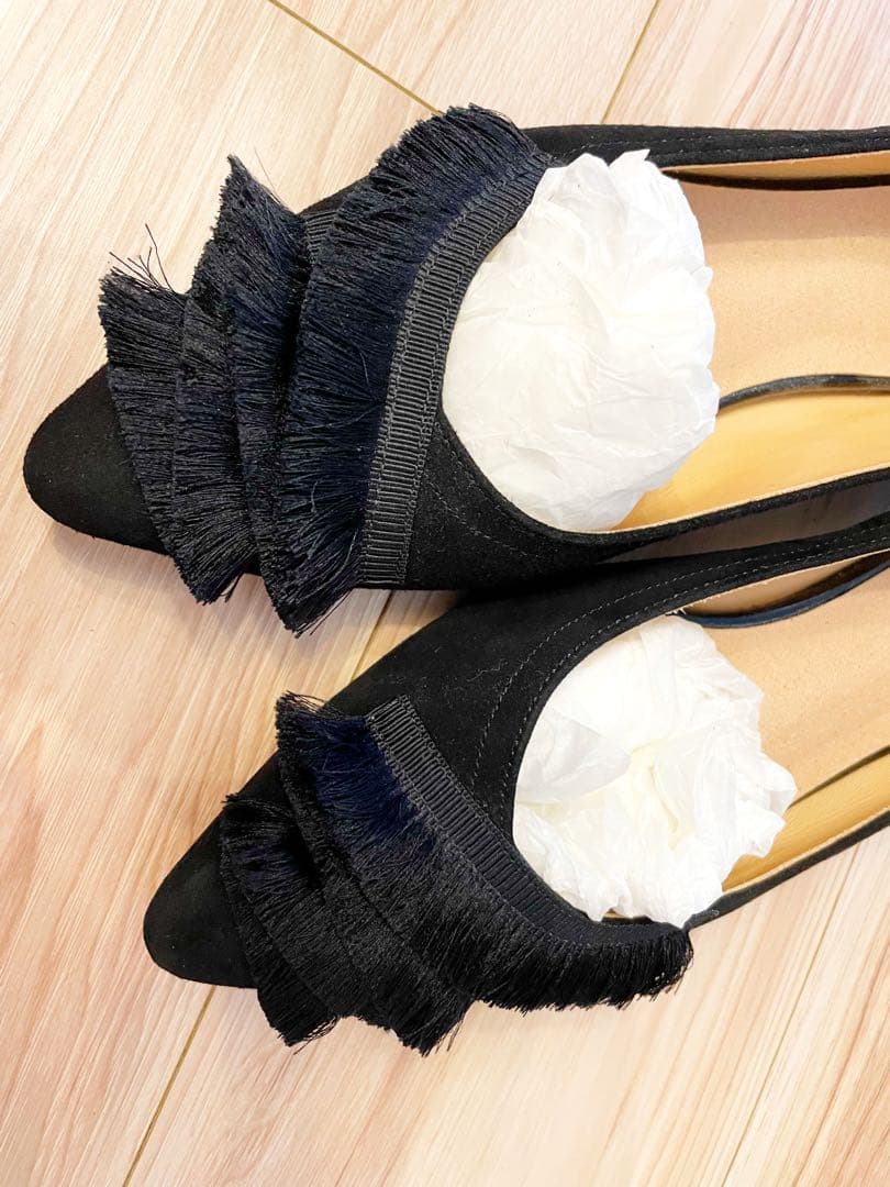 【更にお値下げ済】LANVIN フリル付きフラットシューズ 23.5cm