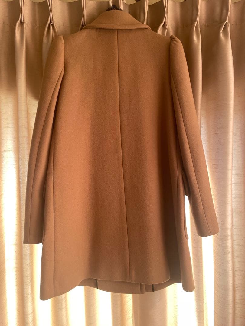美品miumiuミュウミュウ*キャメル ウール*パフスリーブ コート*金