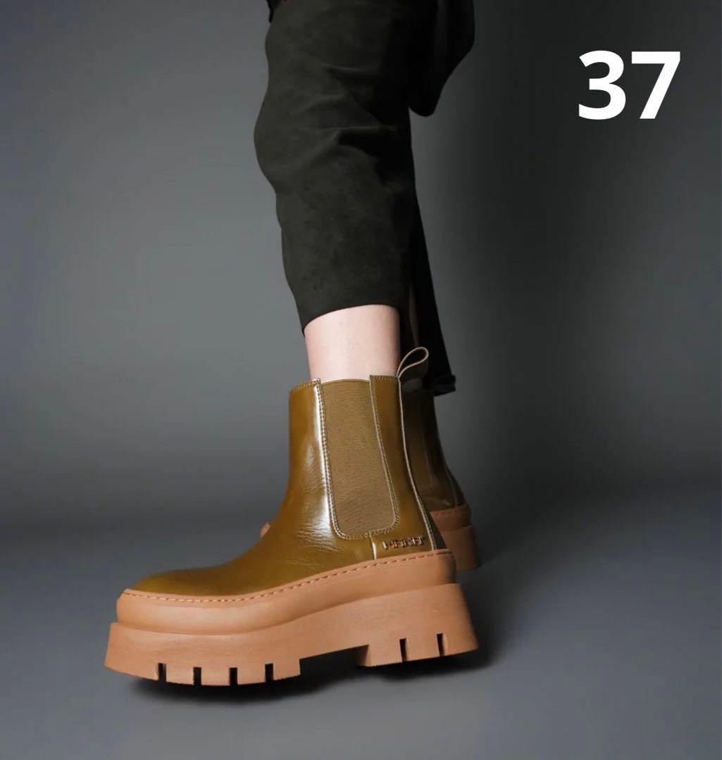 MANAマナ◇チャンキーソール・サイドゴアブーツ◇カーキ37 - メルカリ