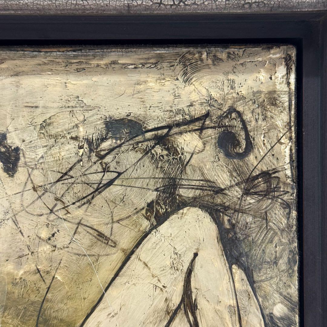 栗原一郎 油彩「裸婦」 額装 1980年頃 真作