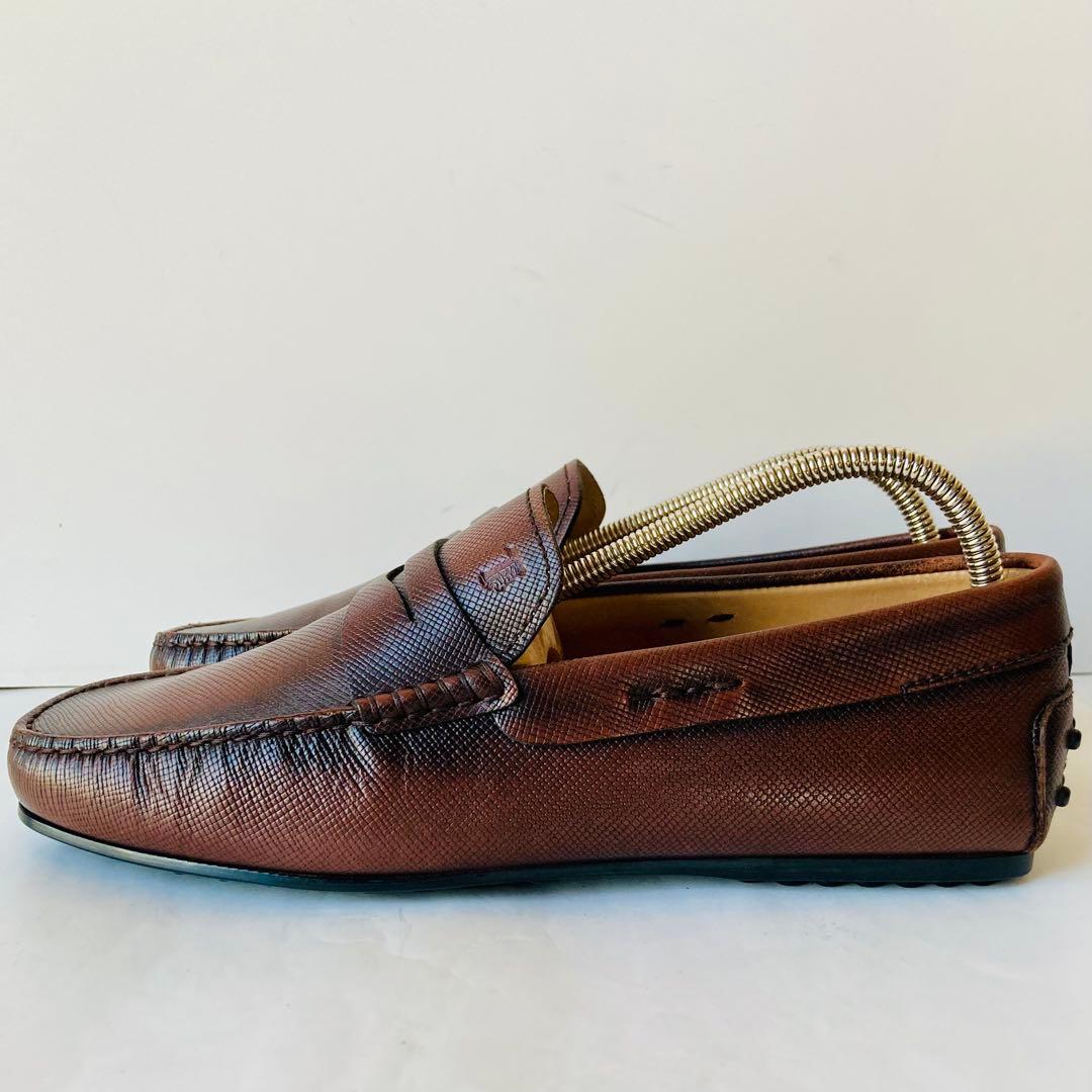 【美品】TOD'S トッズ 濃茶 ローファー 25.5cm 除菌・消臭済み