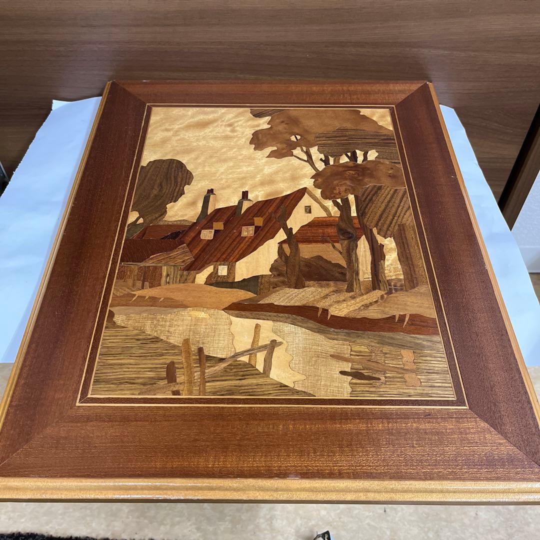 木象嵌風景画/イタリア製 寄木細工/象嵌細工/組木細工木 - メルカリ