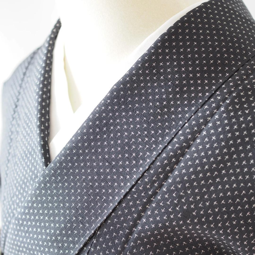 着物】【付下げ】紬 黒字 十字絣 付下げ No.6 - メルカリ