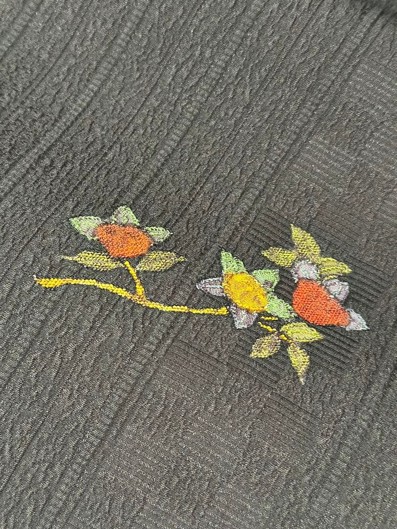 丹後ちりめん 京染 濃紫色 着物反物 羽尺 未仕立て 幅約36.5cm