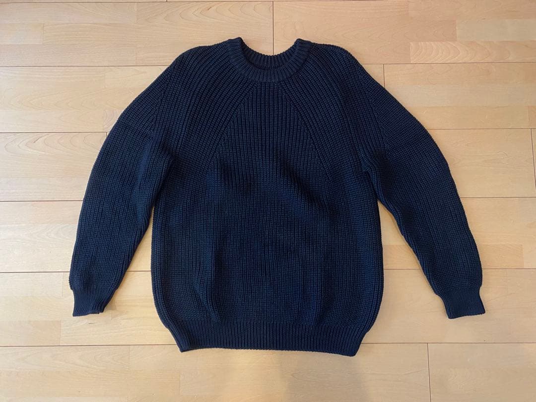 BATONER バトナー シグネチャークルーネックニット ブラック サイズ1 BATONER (バトナー) SIGNATURE CREW NECK / シグネチャークルーネック