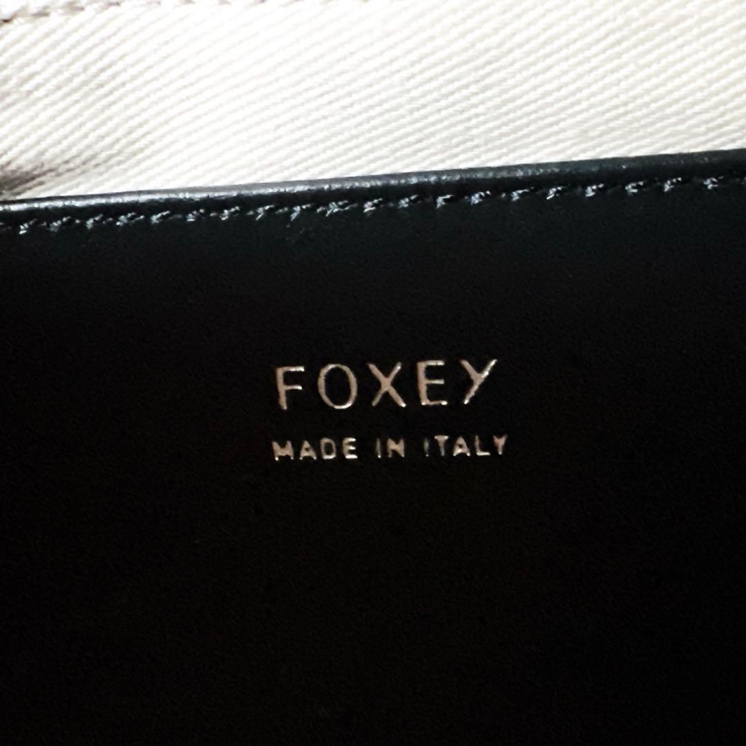 極美品 foxyフォクシー キャンバス レザー 本革 ショルダー バッグ