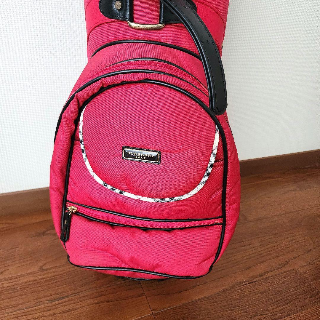 Burberry Golfバーバリーキャディバッグ赤ノバチェック美品ゴルフ