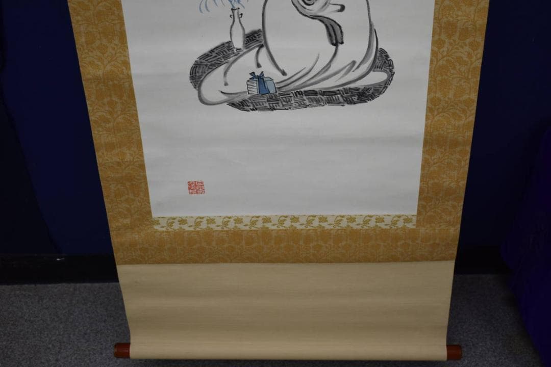 真作/三友山人/楊柳観音画賛/桐極箱付/布袋屋掛軸HH-602 - メルカリ