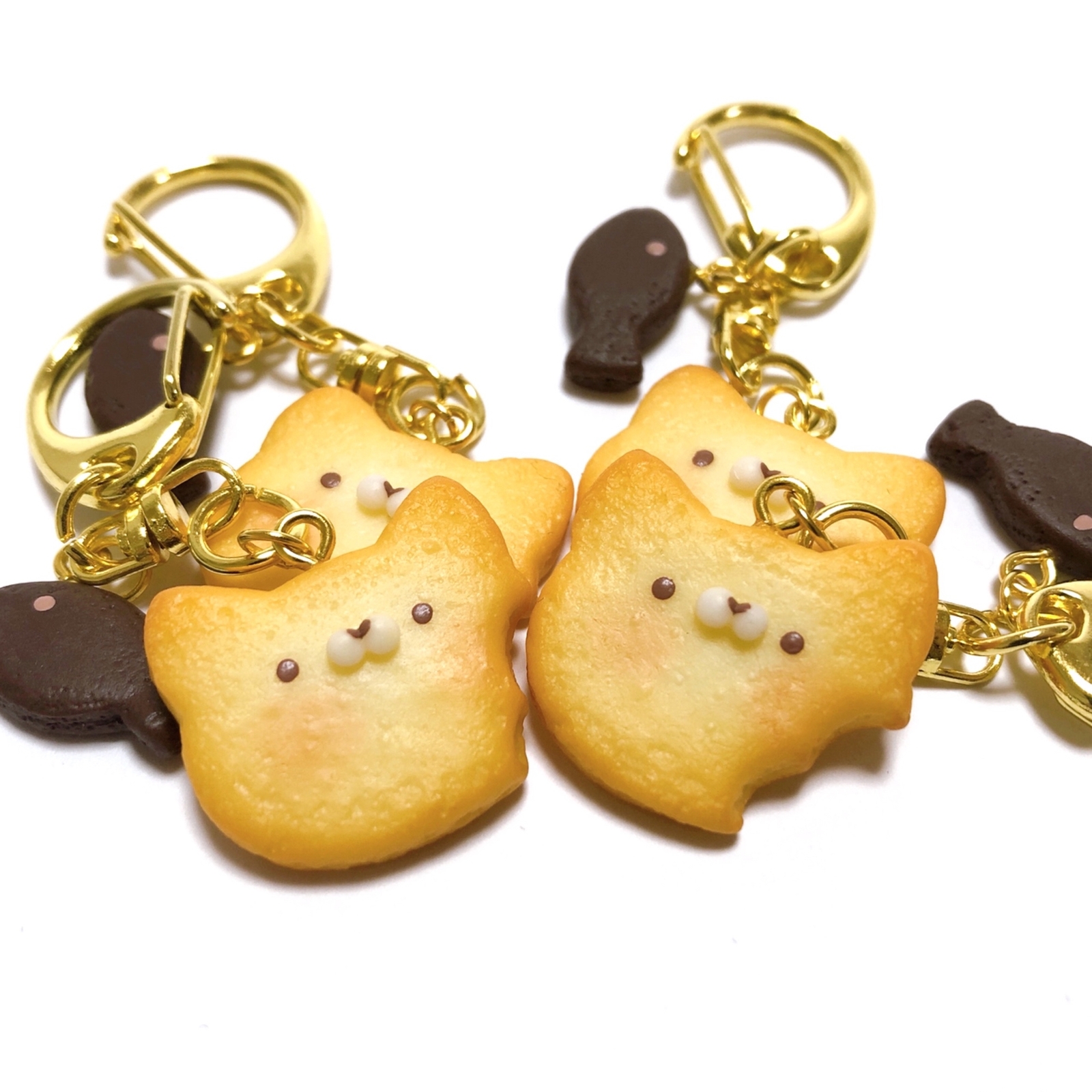 ねこさんのこんがりクッキー キーホルダー フェイクスイーツ フェイク