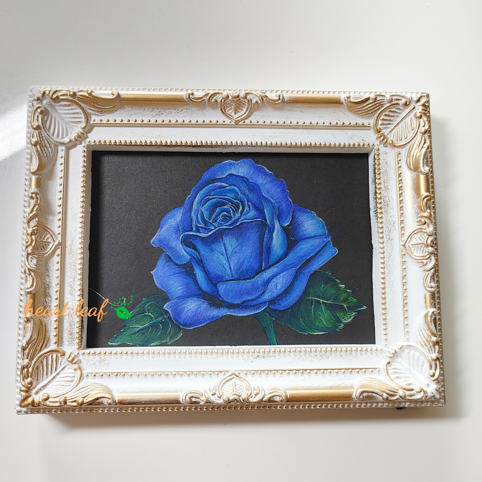 色鉛筆画✏️ 『奇跡のバラ 青薔薇 No.3』 色鉛筆イラスト 水彩色鉛筆