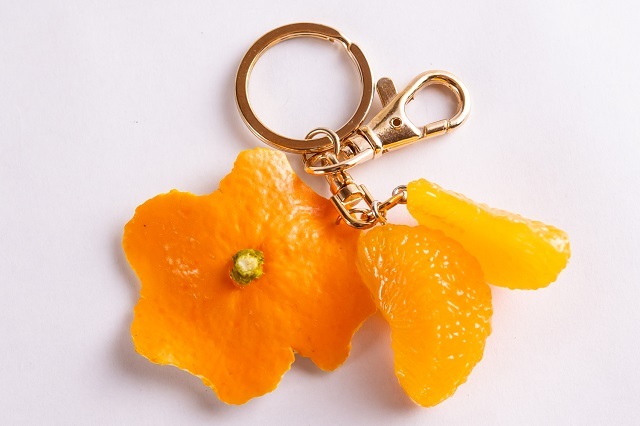 キーリング(キーホルダー) みかん皮＆みかん粒 食品サンプル グッズ