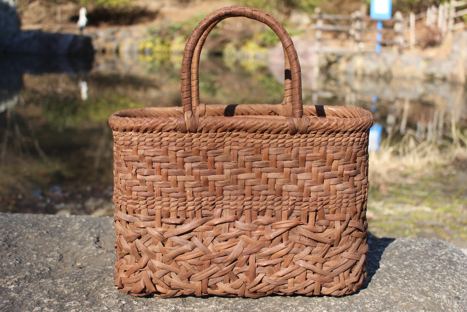 乱れ編み 山葡萄 かご 籠 バッグ 一番皮 網代編み 山葡萄 かごバッグ