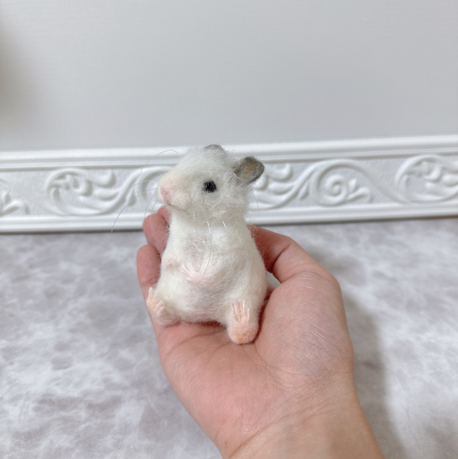 ☆ダルメシアンハムスターぬいぐるみ☆ 羊毛フェルトアートドール 置物