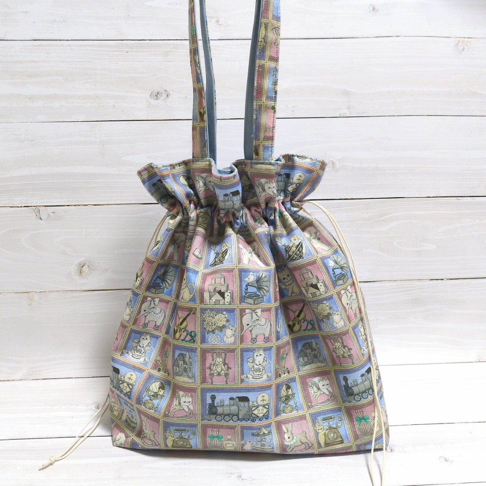 ユキエモン☆肩掛けトートバッグ（キャットガーデン） - やかた☆工房