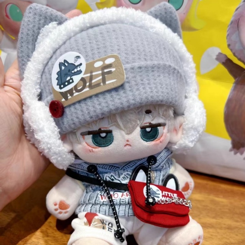 20cmぬいぐるみ 着せ替えぬいぐるみ エジプト双子 アヌビス少年 白髪青