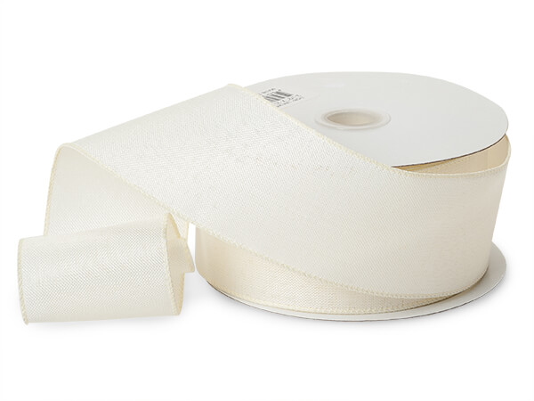 Ivory Linen Weave Ribbon, 2-1/2