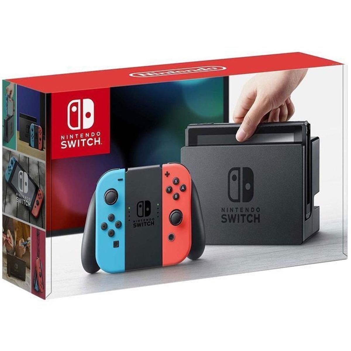 Nintendo Switch 32GB HAC-001-01 1 Controle Joy-Con - Azul+Vermelho