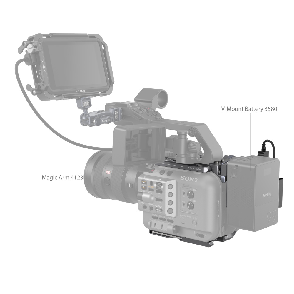 FX6 Camera Cage Kit | V-Mount Battery | Vertical Shooting