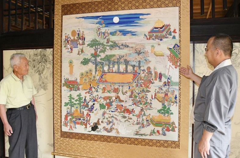 貴重な仏画「八相涅槃図」修復 赤磐・西光寺、公開へ：山陽新聞