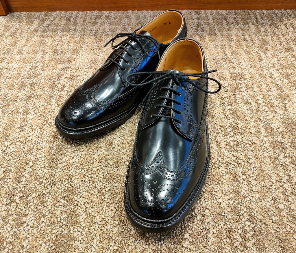 REGAL リーガル 革靴 ウィングチップ 黒25.5cm REGAL リーガル メンズ