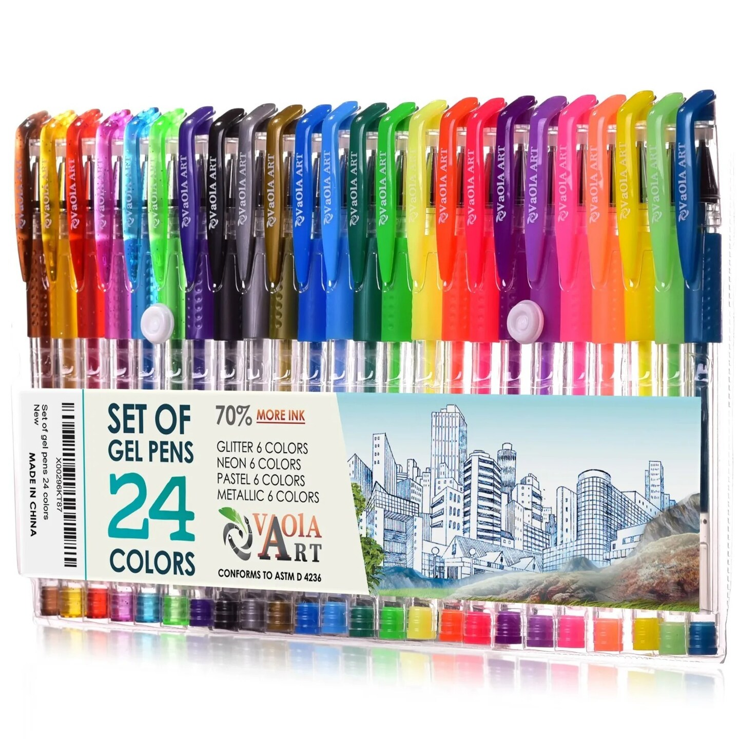 Color Gel Pens, 24 Gel Pens, Gel Pens for Kids,Pen Sets for Girls