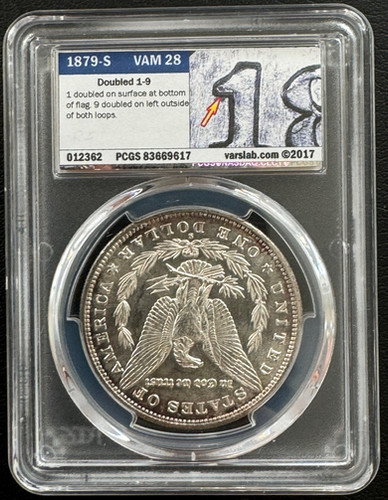 アメリカ モルガンダラー銀貨1879-s VAM 28 MS-63 PCGS トーンコイン