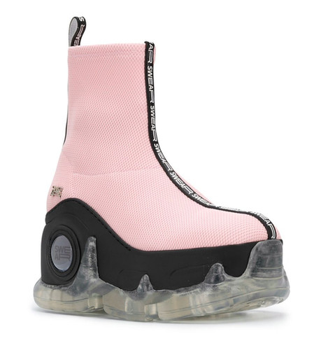 Air Rev. Xtra Hybrid Platform Boots - Baby Pink & Black | SWEAR London